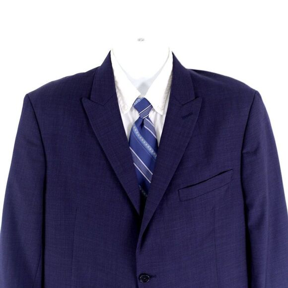 Tommy Hilfiger Wool Polka‎ Dot Peak Lapel 2 Button Suit Jacket 42R Or Slim 44R - Picture 1 of 14